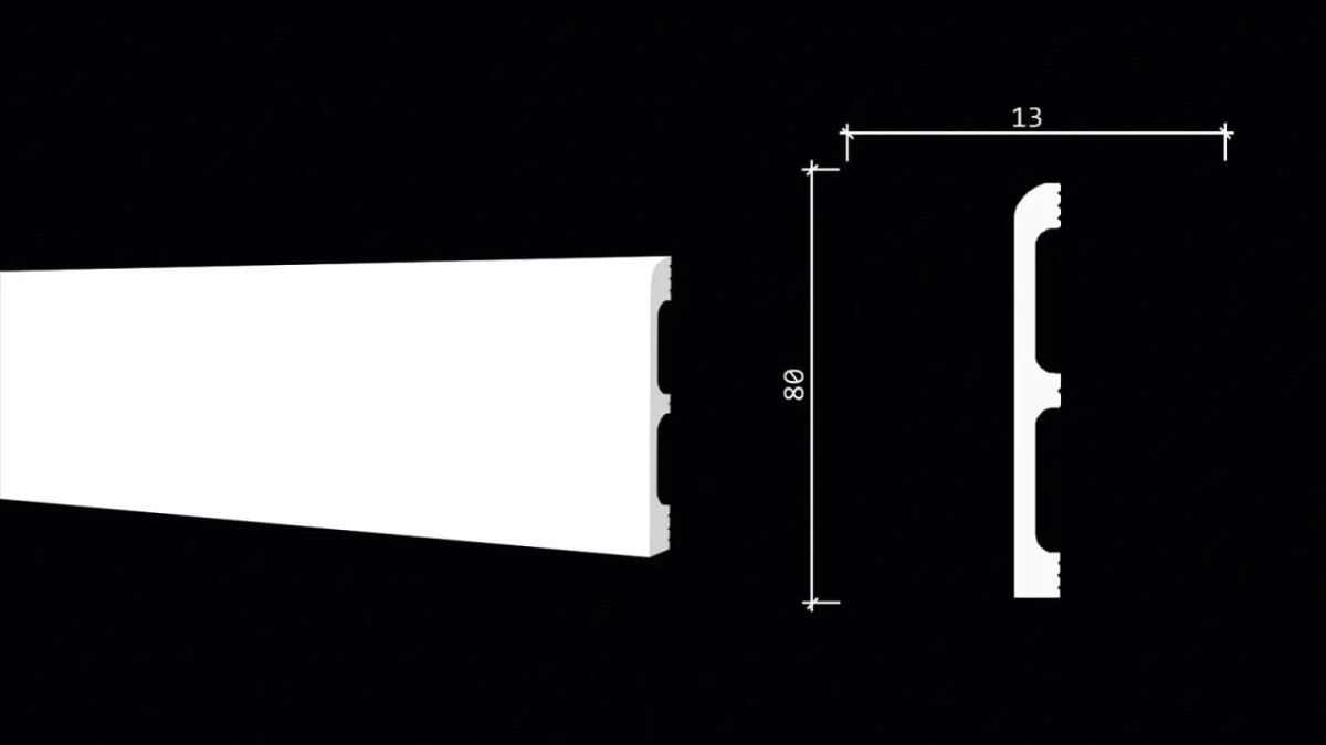 Отделка стен и потолка Плинтус Decor-Dizayn Грани DD706F гибкий 2000х80х13 мм