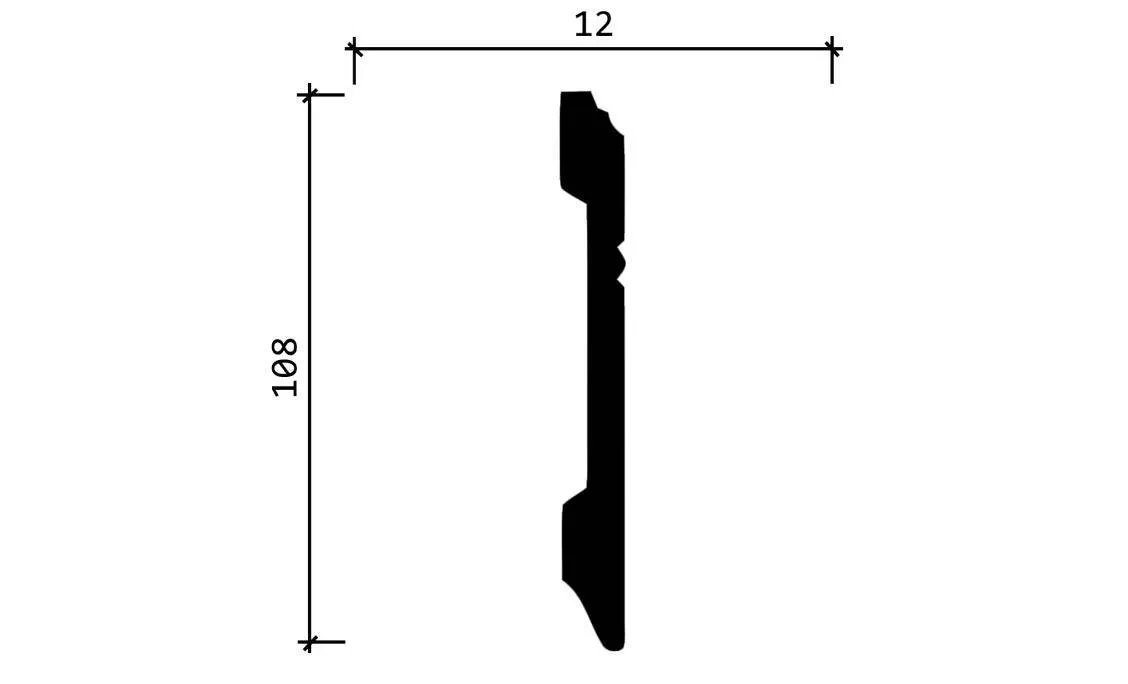 Отделка стен и потолка Плинтус Decor-Dizayn DD105 2000х108х12 мм