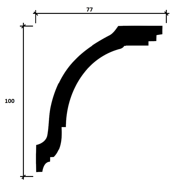 Отделка стен и потолка Карниз Decor-Dizayn DD08 77х100х2000 мм