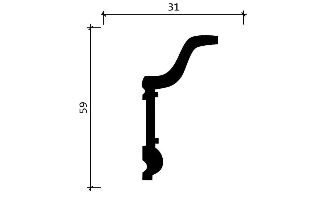 Отделка стен и потолка Карниз Decor-Dizayn DD501 31х59х2000 мм