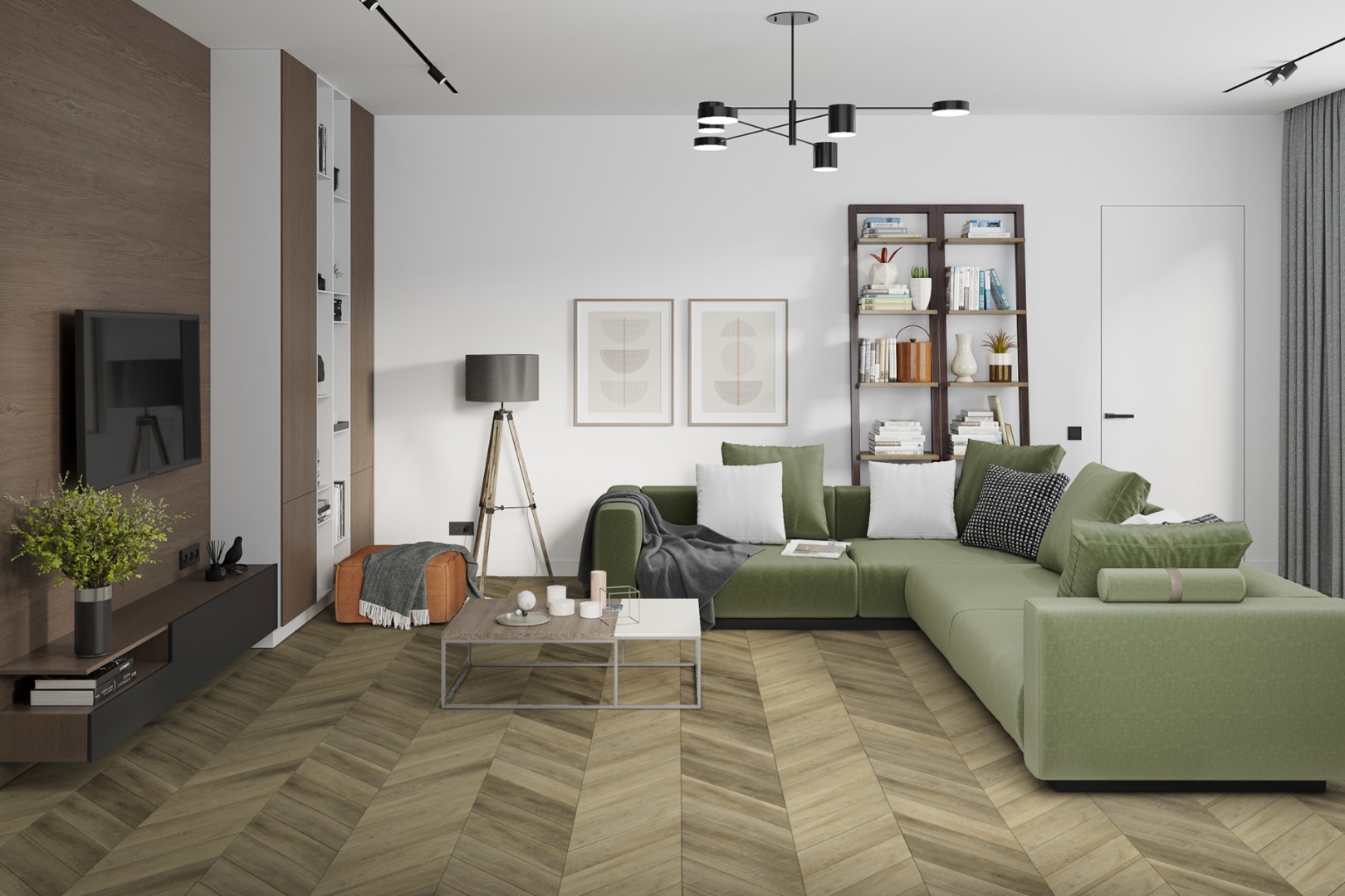 Виниловые полы Кварц-виниловая LVT плитка DAMY FLOOR CHEVRON DF06-Ch-LVT Амбуаз