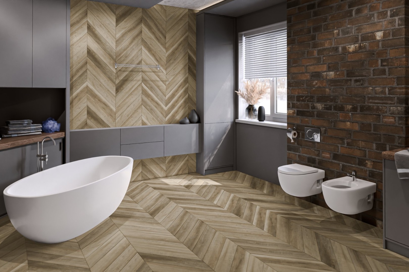 Виниловые полы Кварц-виниловая LVT плитка DAMY FLOOR CHEVRON DF06-Ch-LVT Амбуаз