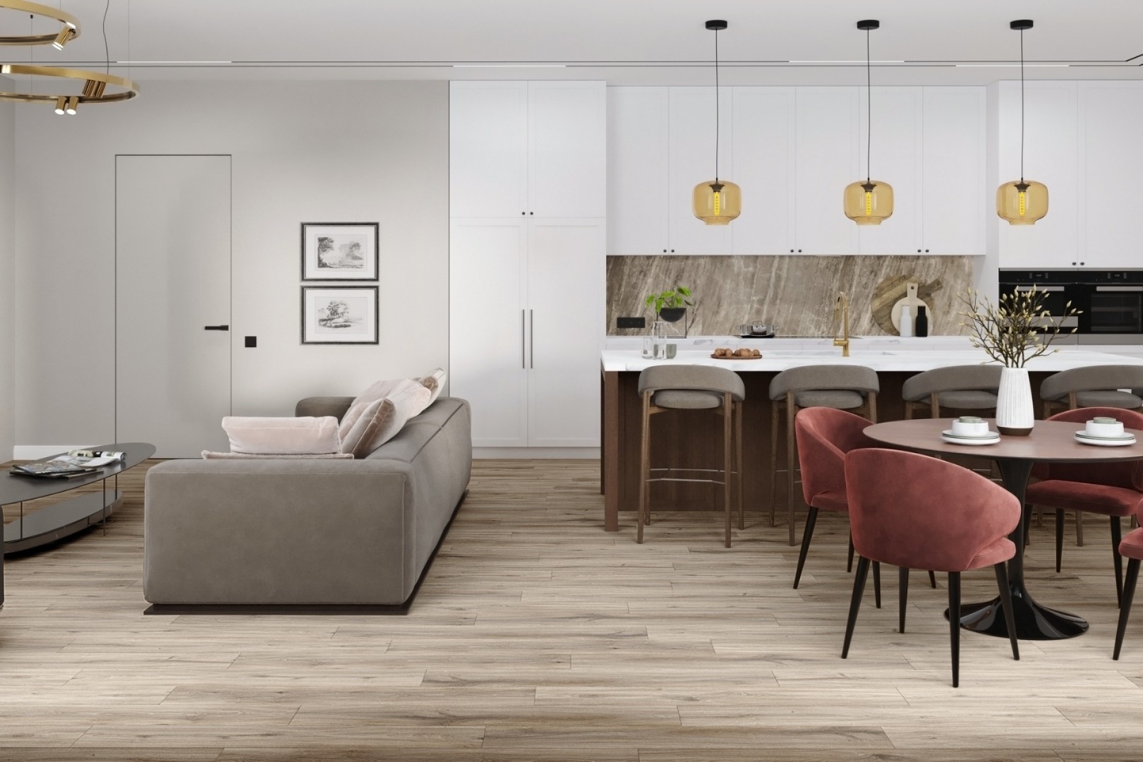 SPC-ламинат Кварцевый SPC ламинат DAMY FLOOR FAMILY 6607-9 Дуб Натуральный