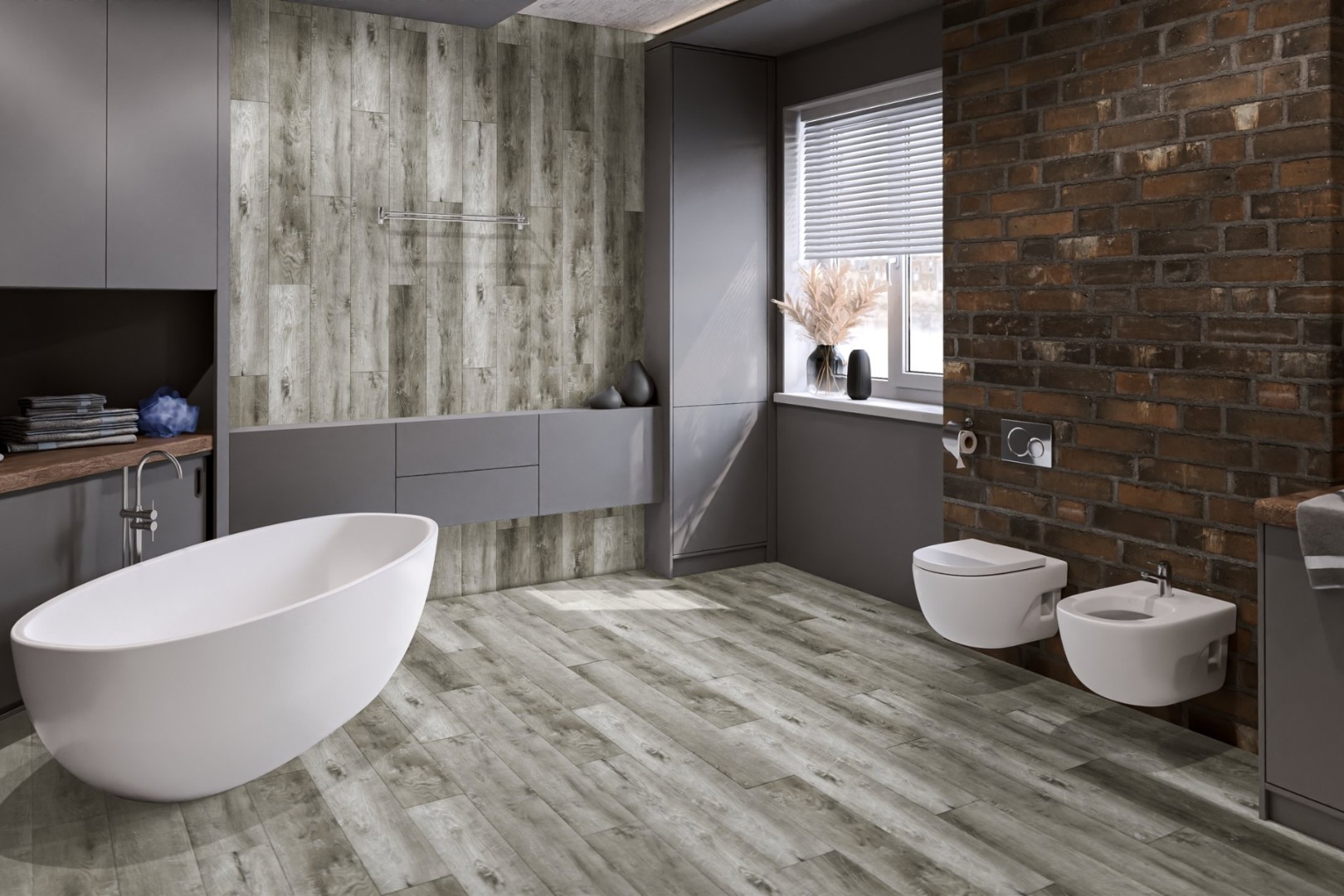 SPC-ламинат Кварцевый SPC ламинат DAMY FLOOR FAMILY TCM369-28 Дуб Рустикальный Cерый