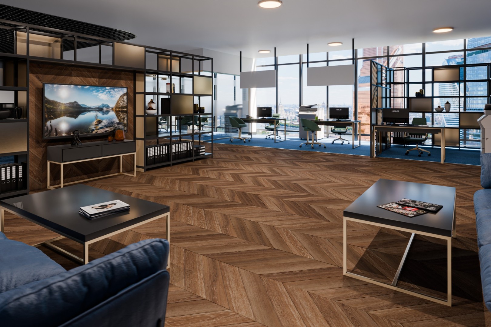 SPC-ламинат Кварцевый SPC ламинат DAMY FLOOR CHEVRON DF07-Ch Шайо