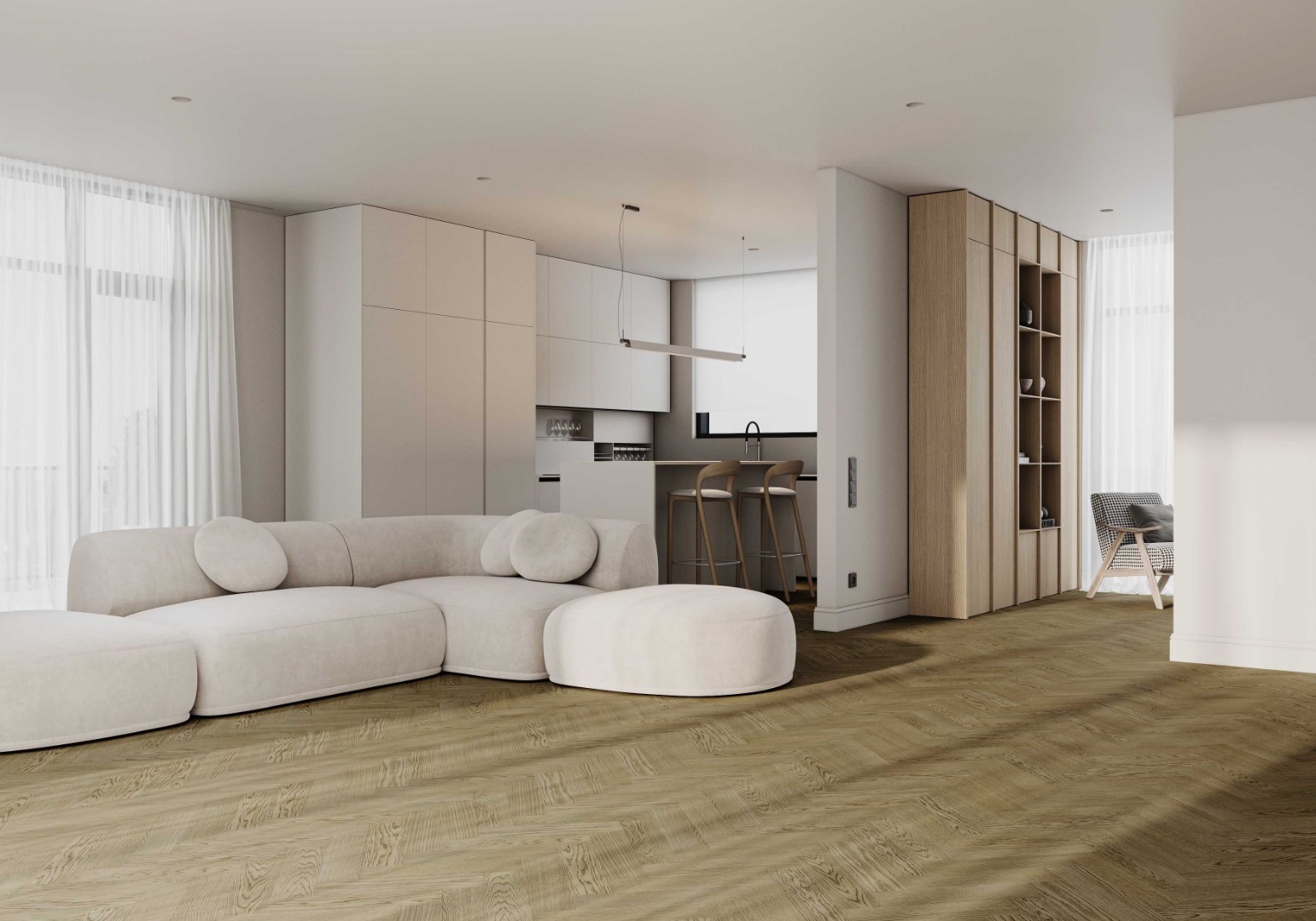 Кварцевый паркет Кварцевый паркет Quartz Parquet Штучный паркет Дуб Конго 44-1258-54 5/0,6 мм