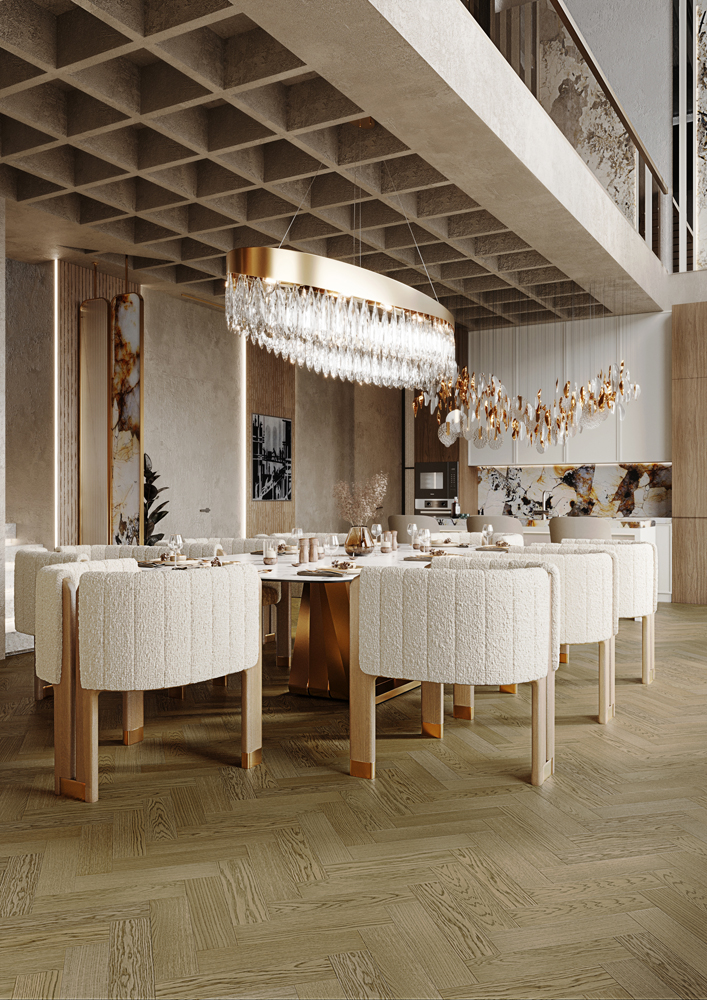 Кварцевый паркет Кварцевый паркет Quartz Parquet Штучный паркет Дуб Конго 44-1258-54 5/0,6 мм