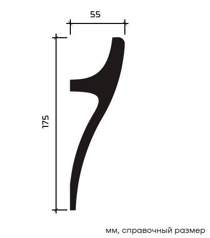 Отделка стен и потолка Молдинг Европласт 1.51.711 жёсткий 55х175х2000 мм