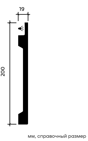 Отделка стен и потолка Молдинг Европласт 1.51.606 жёсткий 19х200х2000 мм