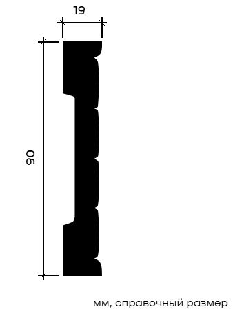 Отделка стен и потолка Молдинг Европласт 1.51.316 жёсткий 19х90х2000 мм