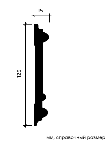 Отделка стен и потолка Молдинг Европласт 1.51.325 жёсткий 15х125х2000 мм