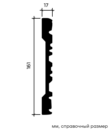 Отделка стен и потолка Молдинг Европласт 1.51.501 жёсткий 17х161х2000 мм