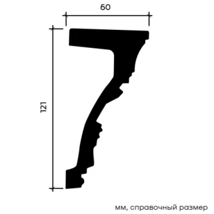 Молдинг Европласт 1.51.513 жёсткий 60х121х2000 мм