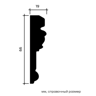Молдинг Европласт 1.51.314 жёсткий 19х66х2000 мм