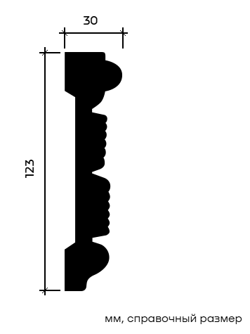 Отделка стен и потолка Молдинг Европласт 1.51.319 жёсткий 30х123х2000 мм