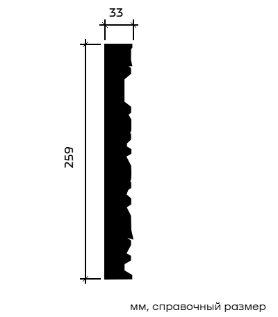 Отделка стен и потолка Молдинг Европласт 1.51.518 жёсткий 33х259х2040 мм