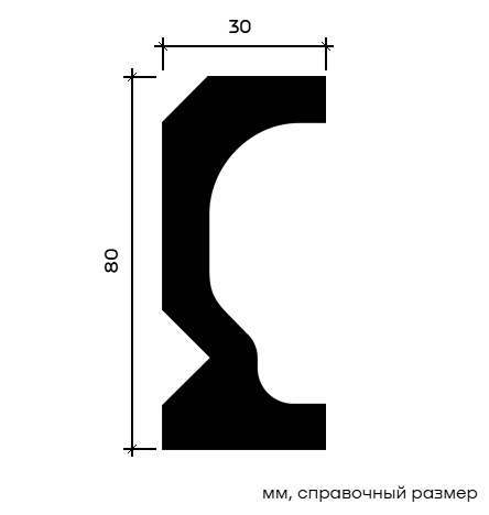 Отделка стен и потолка Молдинг Европласт 1.51.818 жёсткий 30х80х2007 мм