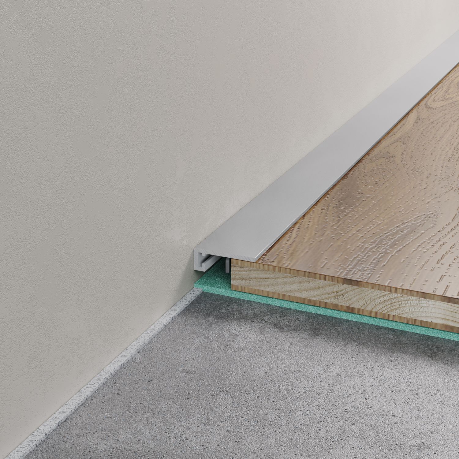 Отделка стен и потолка Микроплинтус LACONISTIQ micro 15 classic Серебро анодированное (15х5х2450мм) 7 зажимов в комплекте