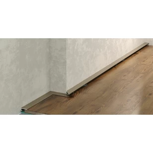 Микроплинтус LACONISTIQ  micro 15 classic Шампань анодированный (15х5х2450мм) 7 зажимов в комплекте