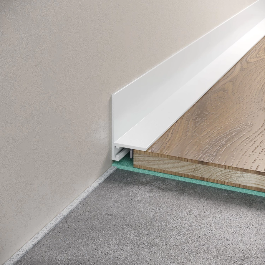 Отделка стен и потолка Микроплинтус LACONISTIQ Micro-L угловой Белый МАТОВЫЙ RAL9016  (25,8х16,2х5х2450мм) 7 зажимов в комплекте