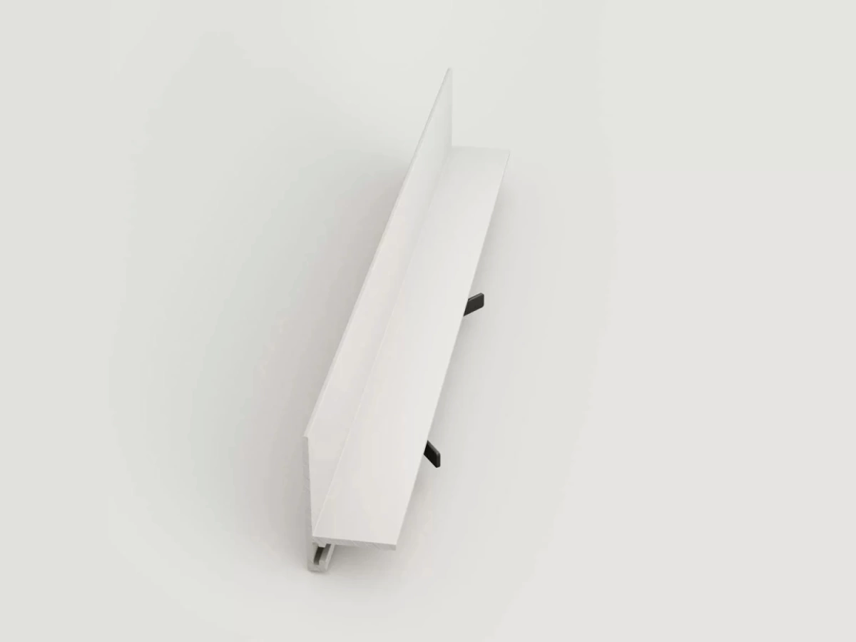 Отделка стен и потолка Микроплинтус LACONISTIQ Micro-L угловой Белый МАТОВЫЙ RAL9016  (25,8х16,2х5х2450мм) 7 зажимов в комплекте