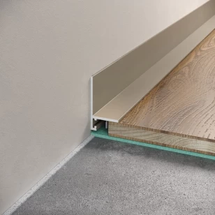 Микроплинтус LACONISTIQ Micro-L угловой Шампань анодированный (25,8х16,2х5х2450мм) 7 зажимов в комплекте