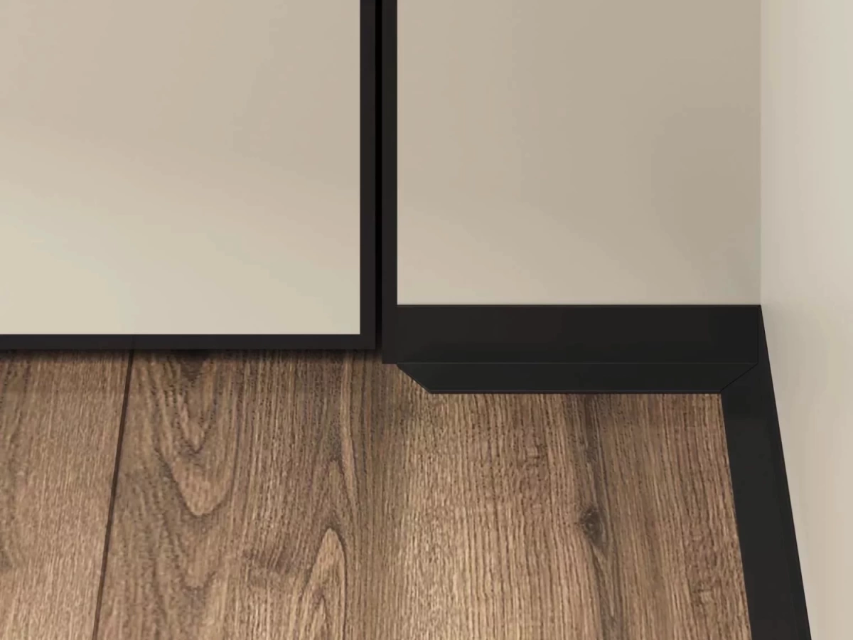 Отделка стен и потолка Микроплинтус LACONISTIQ Micro-L угловой Чёрный МАТОВЫЙ RAL9005 (25,8х16,2х5х2450мм) 7 зажимов в комплекте