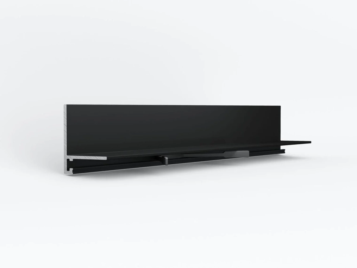 Отделка стен и потолка Микроплинтус LACONISTIQ Micro-L угловой Чёрный МУАР RAL9005 (25,8х16,2х5х2450мм) 7 зажимов в комплекте