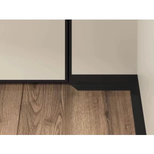 Микроплинтус LACONISTIQ Micro-L угловой Чёрный МУАР RAL9005 (25,8х16,2х5х2450мм) 7 зажимов в комплекте