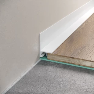 Микроплинтус LACONISTIQ L MAX угловой Белый матовый RAL9016 (35,6х16,2х4,9х2450мм) 7 зажимов в компл.