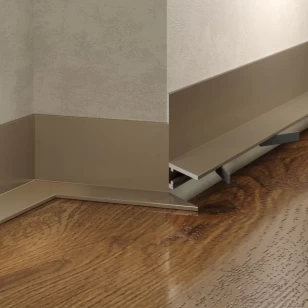 Микроплинтус LACONISTIQ L MAX угловой Шампань анод. (35,6х16,2х4,9х2450мм) 7 зажимов в компл.