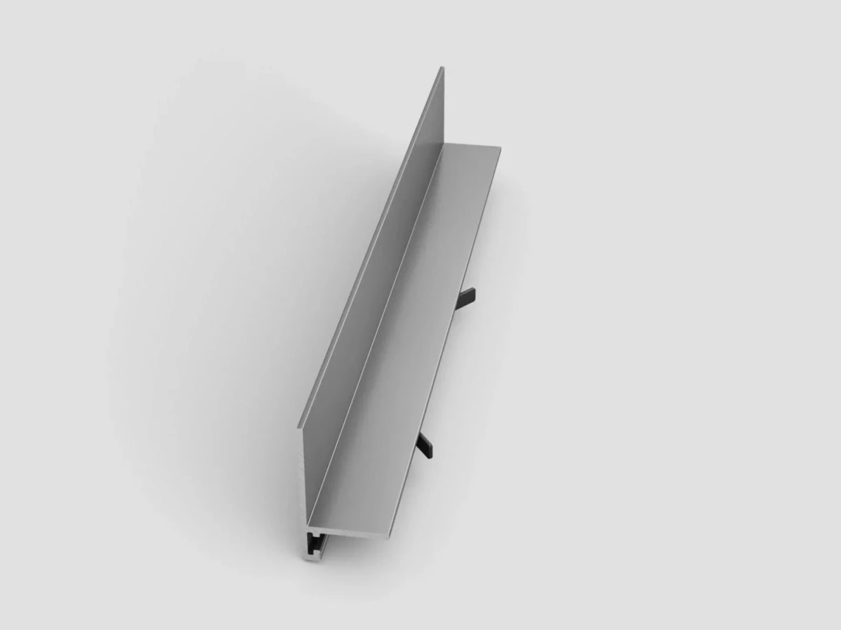 Отделка стен и потолка Микроплинтус LACONISTIQ L MAX угловой Серебристый анод. (35,6х16,2х4,9х2450мм) 7 зажимов в компл.