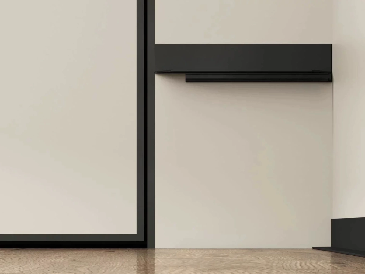 Отделка стен и потолка Микроплинтус LACONISTIQ L MAX угловой Черный анод. (35,6х16,2х4,9х2450мм) 7 зажимов в компл.