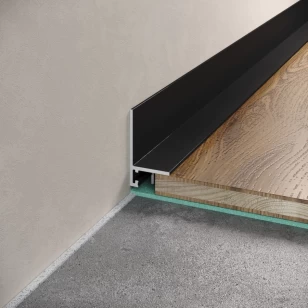 Микроплинтус LACONISTIQ L MAX угловой Черный анод. (35,6х16,2х4,9х2450мм) 7 зажимов в компл.