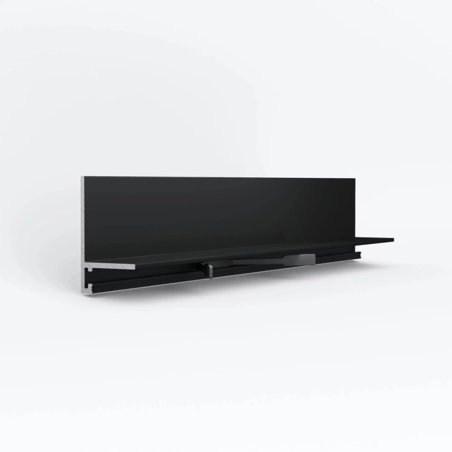 Отделка стен и потолка Микроплинтус LACONISTIQ L MAX угловой Черный матовый RAL9005 (35,6х16,2х4,9х2450мм) 7 зажимов в компл.