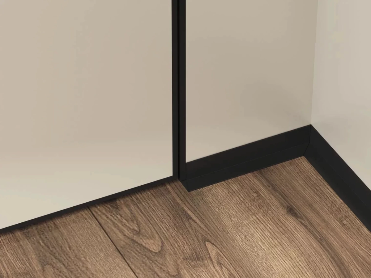 Отделка стен и потолка Микроплинтус LACONISTIQ L MAX угловой Черный МУАР (35,6х16,2х4,9х2450мм) 7 зажимов в компл.