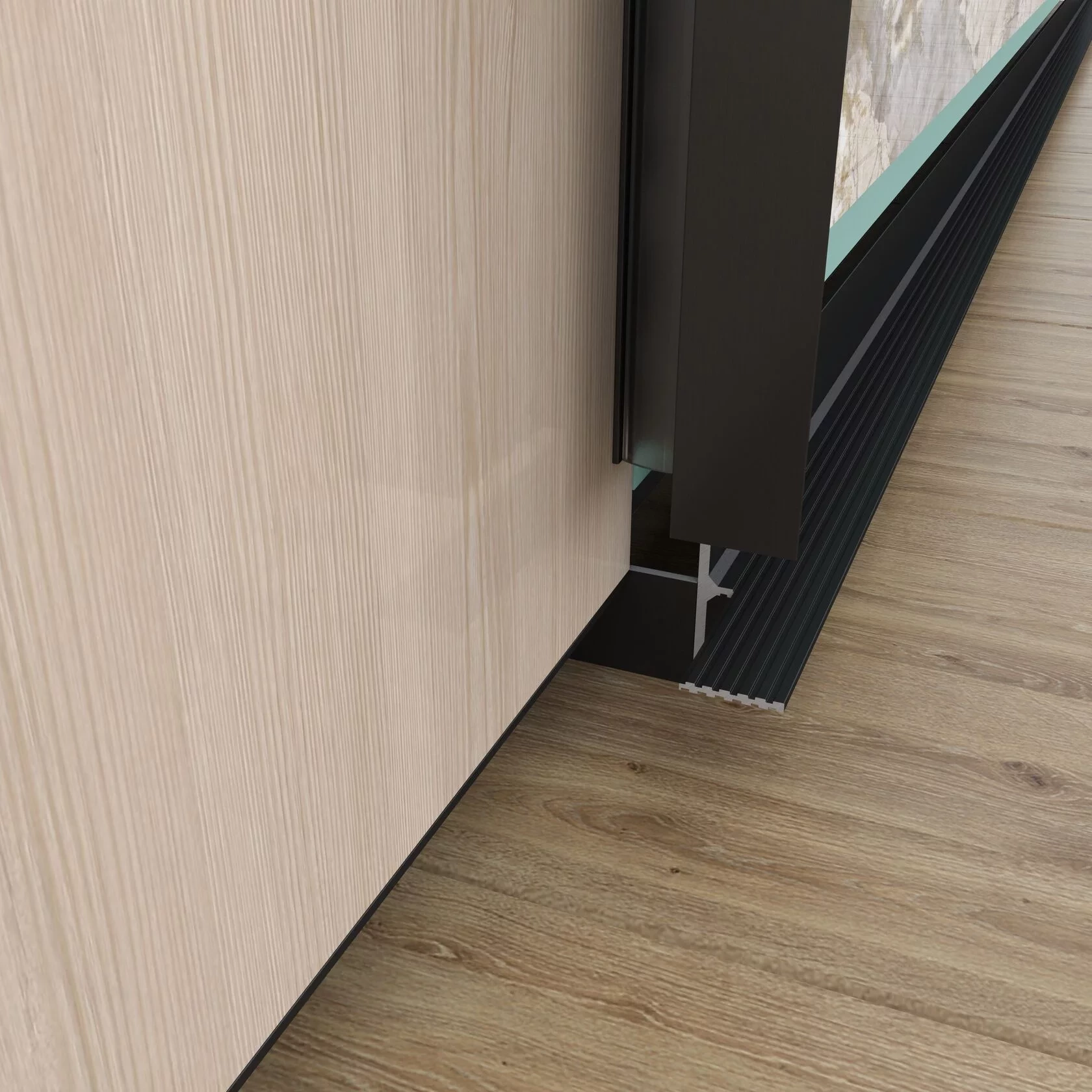 Отделка стен и потолка Теневая рейка LACONISTIQ Multilevel (разноуровневая) Белый матовый RAL9016 под подсветку