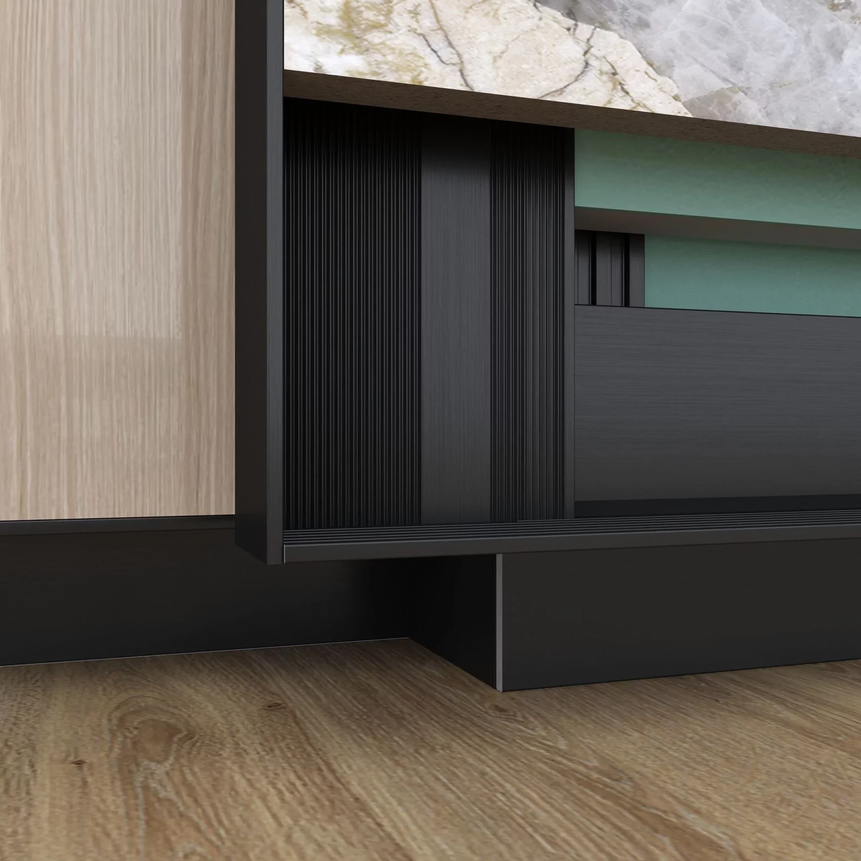 Отделка стен и потолка Теневая рейка LACONISTIQ Multilevel (разноуровневая) Белый матовый RAL9016 под подсветку