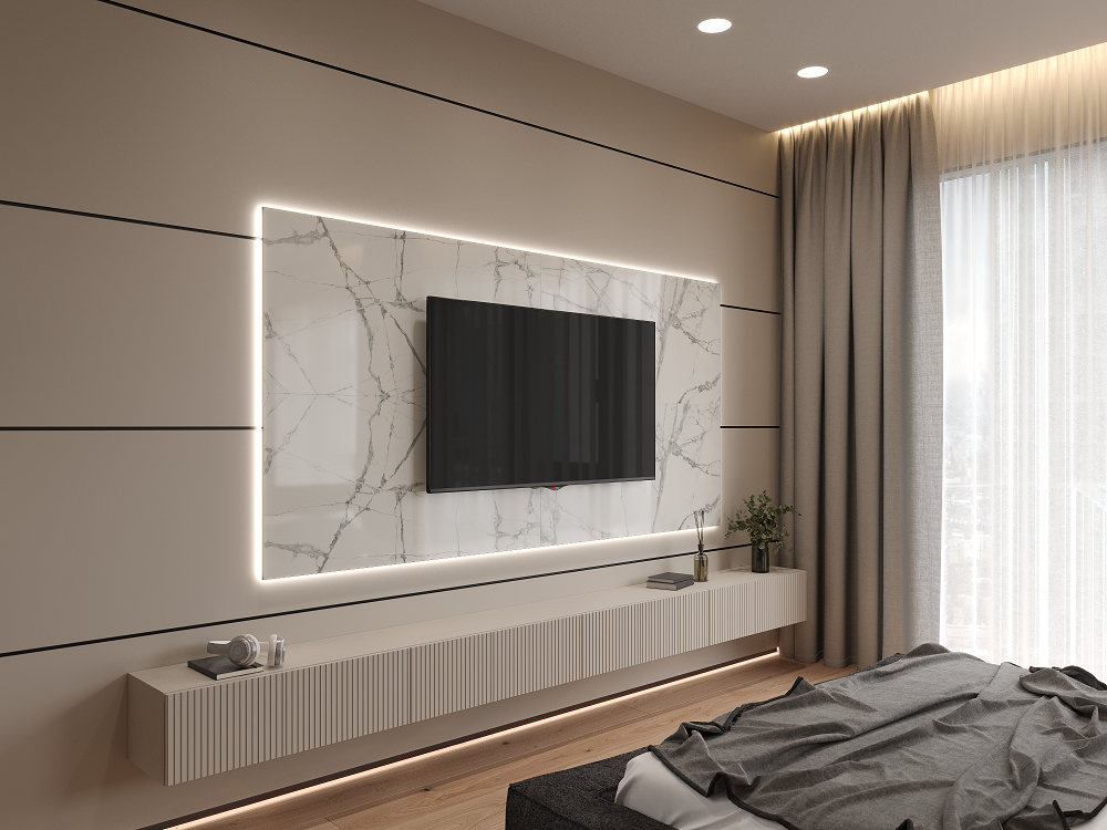 Отделка стен и потолка Теневая рейка LACONISTIQ Multilevel NEW (разноуровневая) Белый матовый RAL9016 под подсветку