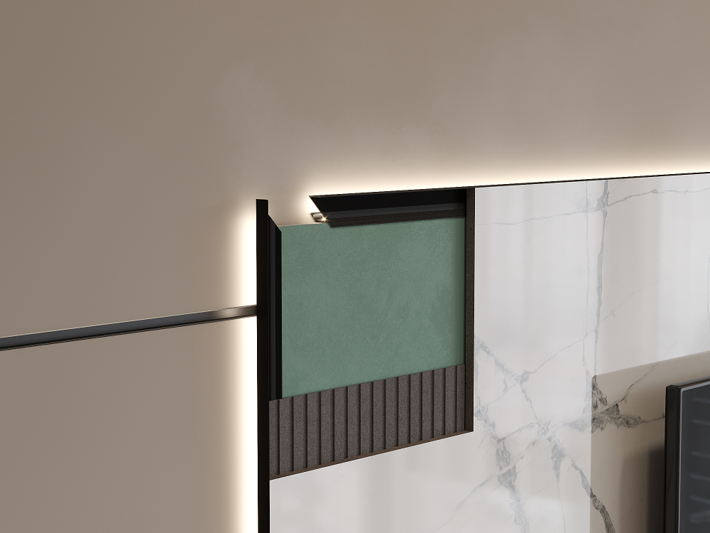 Отделка стен и потолка Теневая рейка LACONISTIQ Multilevel NEW (разноуровневая) Белый матовый RAL9016 под подсветку