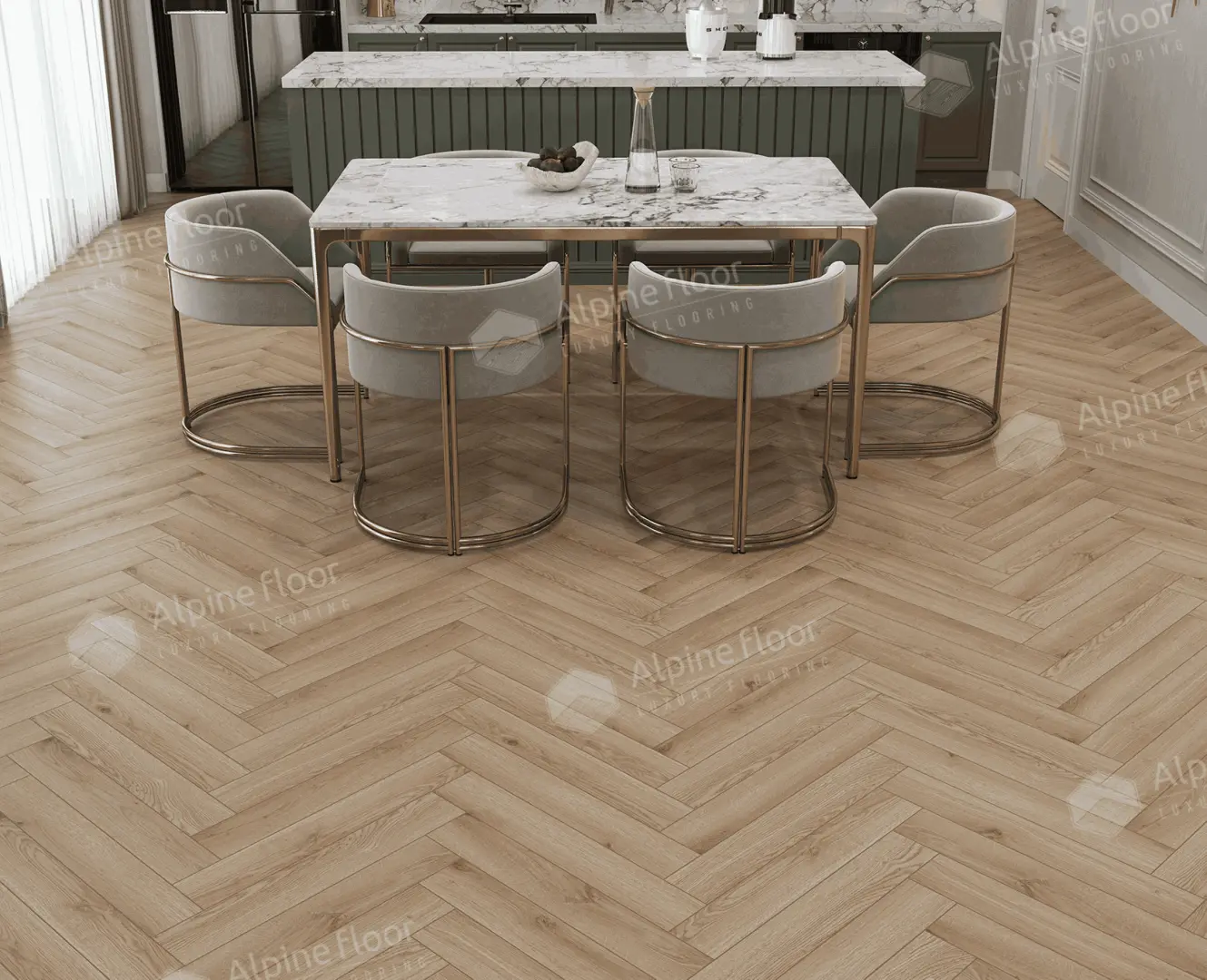 Ламинат Ламинат Alpine Floor Herringbone 8 Pro Дуб Артуа LF102-12