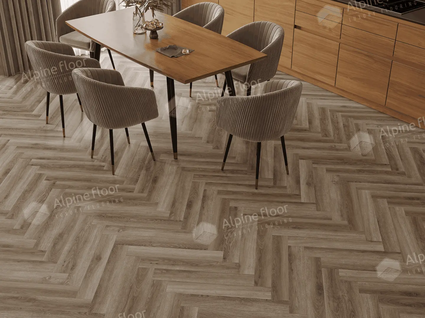 Ламинат Ламинат Alpine Floor Herringbone 8 Pro Дуб Пикардия LF102-14