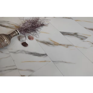 MSPC ламинат Stone Floor Мрамор Бело-золотой