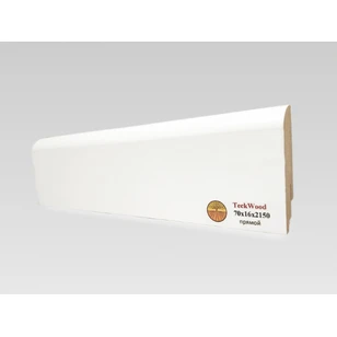 Плинтус МДФ Teckwood Белый прямой 70x16x2150