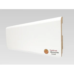 Плинтус МДФ Teckwood Белый прямой 100x16x2150