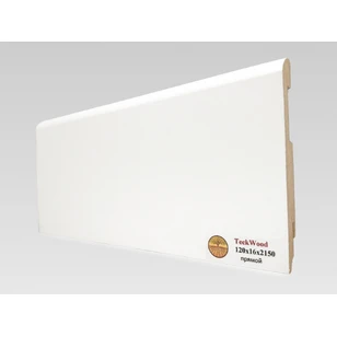 Плинтус МДФ Teckwood Белый Прямой 120x16x2150