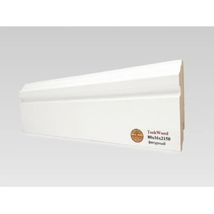 Плинтус МДФ Teckwood Белый Фигурный 80x16x2150