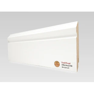 Плинтус МДФ Teckwood Белый Фигурный 100x16x2150