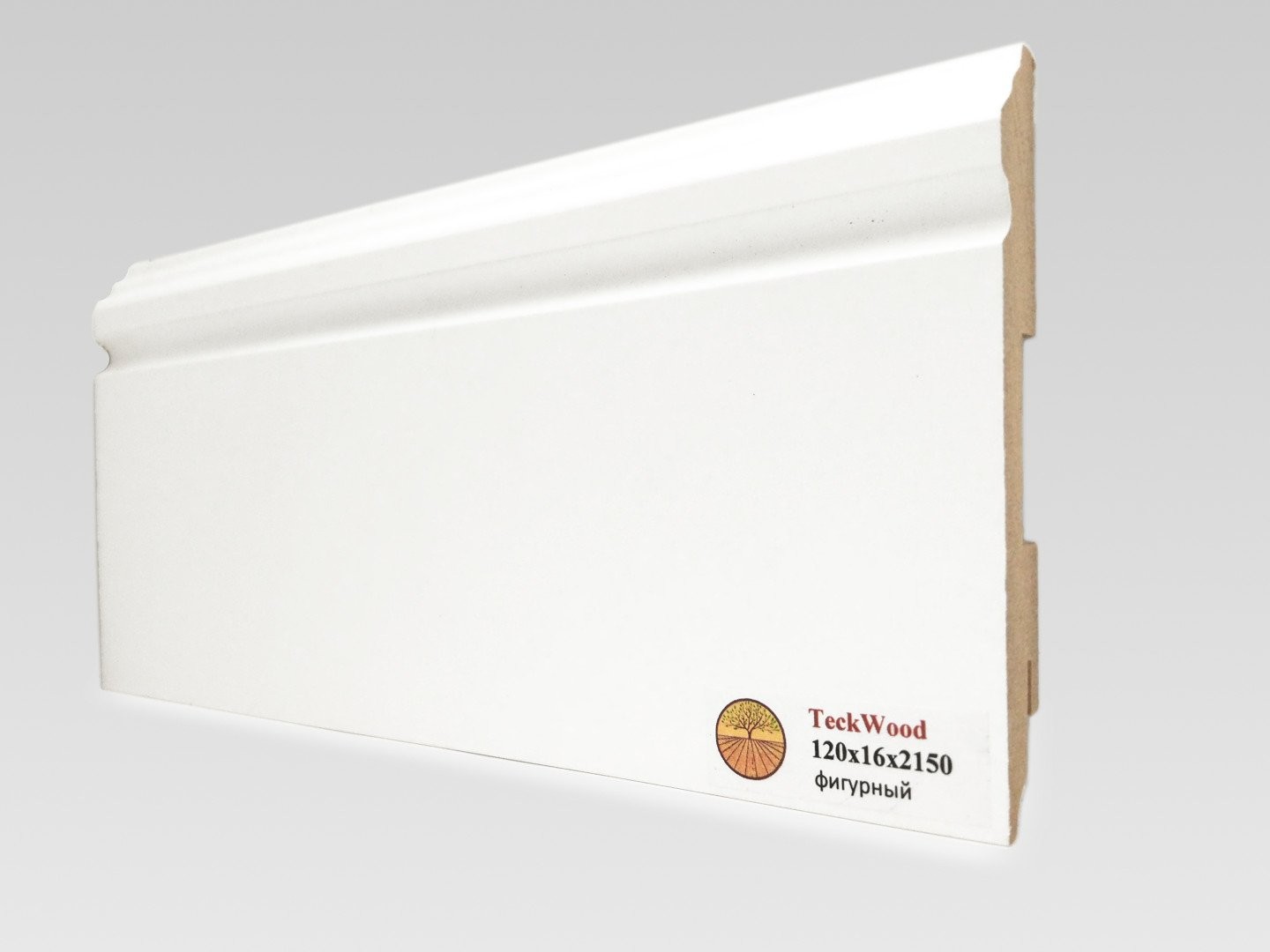 Отделка стен и потолка Плинтус МДФ Teckwood Белый Фигурный 120x16x2150