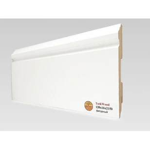 Плинтус МДФ Teckwood Белый Фигурный 120x16x2150
